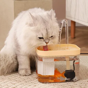 สัตว์เลี้ยงน้ำพุงอัตโนมัติพอร์ต USB ตัวกรองไฟฟ้าตัดเสียงแมวดื่มชาม 1500mL Recirculate Filtring ดื่มสำหรับแมวน้ำ Dispenser