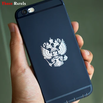สาม Ratels เสื้อโค้ทของอ้อมแขนของรัสเซียซื้อโลหะ Decals สมาพันธรัฐรัสเซียรถ Stickers สำหรับโทรศัพท์เคลื่อนที่อินทรี Emblem สำหรับรถ