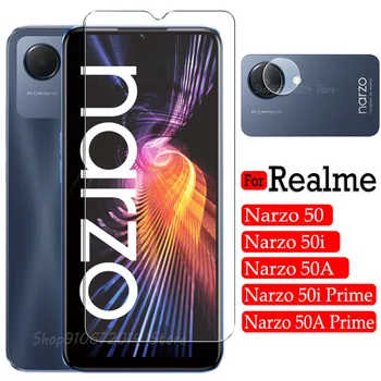 สำหรับ Realme Narzo 50i ไพร์ 9H งสียูวีผ่านเข้าเต็มร่วมมือด้วหน้าจอสำหรับผู้ปกป้อ Realme Narzo 50A บอกให้ท่านเตรียมกล้องเลนส์ปกป้องหนัง