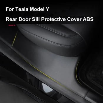 สำหรับ Tesla นางแบบพวกด้านหลังประตู Sill ปกป้องเจอปกปิดพยายาม Bumper ถอดเสื้อผ้าเหมาะกับดั้งเดิมรถต่อต้านเตะชุดกล้ามท้องด้ Modely