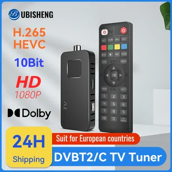สำหรับยุโรปเอช 265 DVB-T2&C ทีวีตัวถอดรหัส Dolby ล้องที่มีความคมชัดสูงนะ 1080P มินิทีวี Tuner HEVC 10Bit U8mini ดิจิตอล Terrestrial ผู้รับรสนับสนุ WiFi