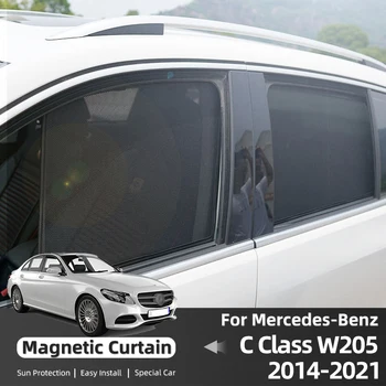 สำหรับเมอร์เซดีส Benz C เรียน W2052015-2021 รถ Sunshade Visor หน้าด้านหลังกระจกหน้ารอบปิดม่านด้านหน้าต่าง C300 C400 งอาทิตย์เชด