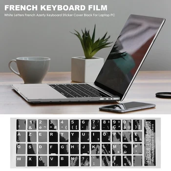 สีขาวอักษรภาษาฝรั่งเศส Azerty แป้นพิมพ์ด้วยป้ายสติ๊กเกอปกปิดสีดำสำหรับแลปท็อปพิวเตอร์