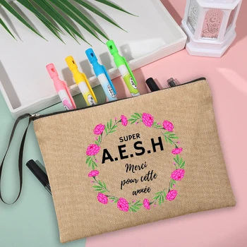 สุดยอด AESH พิมพ์กระเป๋าแต่งหน้าผู้หญิง Neceser Color ซิป Pouch เดินทาง Toiletry จัดการโรงเรียนดินสอเก็บกระเป๋า AESH ของขวัญ