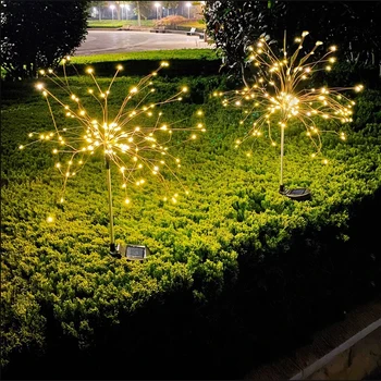 สุริยะจักรวาล Firefly ไฟ 120/150 นำสวนสนามหญ้าตะเกียง waterproof ตกแต่งหน้าต่างแสงสว่างโหมด 8 Windproof นแสงอาทิตย์ตะเกียงสนามแล้วที่ลานบ้าน