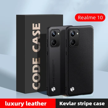 หรูหราหนังคดีสำหรับ Realme 10 มืออาชีพอีกอย่างของกล้องการคุ้มครอง Shockproof ปกป้อง Realme 104G เกราะด้ว Stripe คดี Realme10 Funda