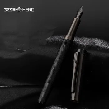 หรูหราฮีโร่สีดำป่าพุปากกามาสุดๆมือนไททาเนียมสีดำธุรกิจออฟฟิศอุปกรณ์การเรียนหปากกาหมึก