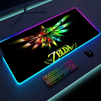 อะนิเม Zeldas นตำนานของเมาส์ผับ Rgb แล็ปท็อปรองจานโต๊ะของพรมพิวเตอร์พวกเกมส์เมอร์เมื่อชาติเครื่องประดับพิมพ์คอมพิวเตอร์โต๊ะ Deskpad Mousepad