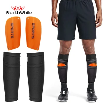 อะไรที่คุ้มค่า 1 คู่ฟุตบอลฟุตบอลชินปกป้องเป็นวัยรุ่นถุงเท้าชุดเกราะป้องกันมืออาชีพ Legging Shinguards เสื้อปกป้องเกียร์