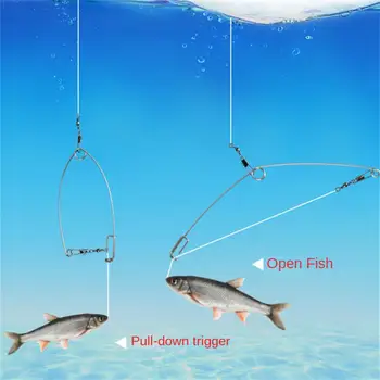 อัตโนมัติตกปลาอุปกรณ์ประดิษฐ์ฤดูใบไม้ผลิ Ejection เบ็ดตกปลายตะขอเหยื่อจับ Stainless เหล็กรูปแบบสากลปลาวิ่งเครื่องมือตะขอ