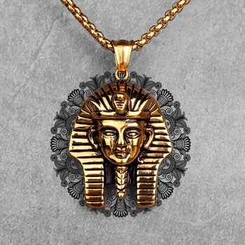อียิปต์ Pharaoh นานคน Necklaces จี้ห้อยคอถึงแกสะโพกขึ้นสำหรับแฟนผู้ชาย Stainless เหล็กเครื่องประดับรสร้างสรรค์ของขวัญ Wholesale