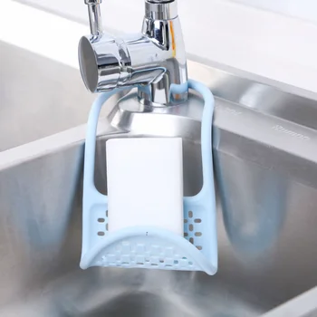 อ่างชั้นสบู่แค่ฟองน้ำระบายชั้นซิลิโคนเก็บกระเป๋า Faucet บั Adjustable ห้องน้ำโฮล์เดอร์จมลงห้องครัว Accessorie