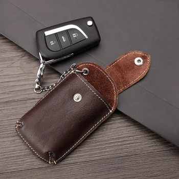 เข็มขัดใส่จริงใจหนัง pouch สำหรับ keysmart แม่บ้านหักเหล้าองุ่นชนิดเล็กกุญแจถุง Keysmart กระเป๋ารถบัญแจ