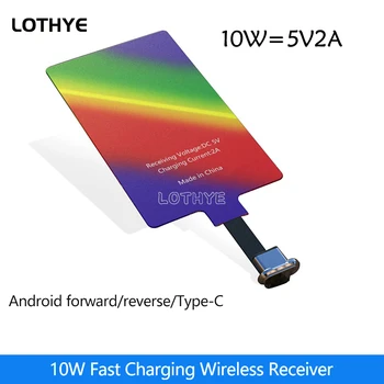 เครือข่ายไร้สายถชาร์จเจอร์ผู้รับ 10W Induction ปะโครพอร์ต USB พิมพ์ C รูปแบบสากลงเร็วเครือข่ายไร้สายตั้งข้อหาสำหรับ Android Samsung Huawei 5V 2A