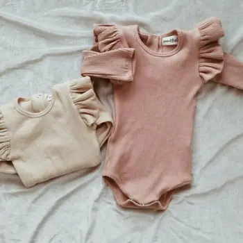 เด็กผู้หญิง Rompers ฤดูใบไม้ร่วงเจ้าหญิง Newborn ลูกเสื้อผ้าสำหรับ 0-2Y ผู้หญิงเด็กนานมาที่แขนชุดหมีเด็กทารกชุดเสื้อผ้า