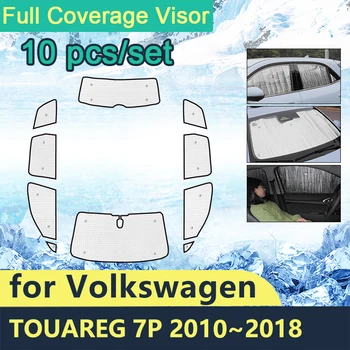 เต็มไปด้วปลอมตั Sunshades สำหรับ Volkswagen VW Touareg 7P 2010~2018 รถ Windshields รถเครื่องประดับ Visor 201720162015201420132012