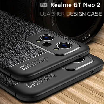 เพื่อปกปิด Realme GT นีโอ 2 คดีสำหรับ OPPO Realme GT นีโอ 2 Capas Shockproof อ่อน TPU เครื่องหนังสำหรับ Fundas Realme GT นีโอ 2 โปร 3 ปกปิด