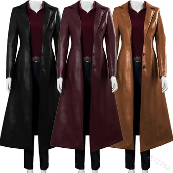 เสื้อนานของผู้หญิงเสื้อผ้า Streetwear แข็งของสี Steampunk กอธิค Lapel Biker เสื้อ S-5XL ผู้หญิงค Faux เครื่องหนังเสื้อ