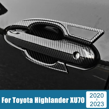 เอิ่มกล้ามท้องถด้านจับประตูปิดประตูอร์โบวล์ Trim Stickers สำหรับโตโยต้าเรื่องเซ็กส์หรือ XU70 Kluger 2020202120222023 ลูกผสมเครื่องประดับ