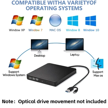 แผ่นดีวีดีแผ่นซีดีรอมเครื่องเล่น Enclosure USB3.0 ประเภท-C งเว็บเบราว์เซอร์ภายนอกเปลี่ยนภาพเป็นไดรฟ์ Enclosure เครื่องหนังเปลี่ยนภาพเป็นนิสัยขับรถเคลื่อนไหวไม่ได้ถูกรวม