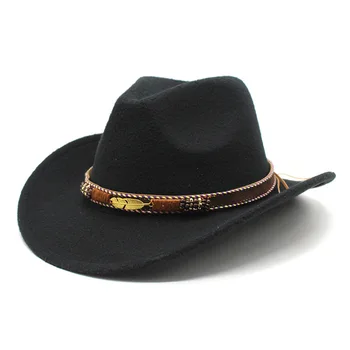 แฟชั่นตะวันตกคาวบอยหมวกสำหรับผู้ชายผู้หญิงรู้สึก@Label:Listbox Kde Distribution Method นฝาด้านบน/ด้านล่างโบสถ์เป็นที่ปานามา Cowgirl แจ๊สวมหมวก Sombrero Vaquero Hombre