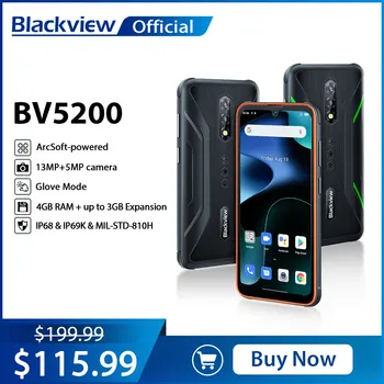 [โลก Premerie]Blackview BV52004G Rugged โทรศัพท์ 4GB 32GB 5180mAh\n smartphone Waterproof Android 12 โทรศัพท์เคลื่อนที่ ArcSoft กล้อง