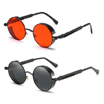 โลหะ Steampunk อแว่นตากันแดดผู้ชายผู้หญิงแฟชั่นรองแก้วแบรนด์ออกแบบวินเทจมีความหมาอาทิตย์แว่นคุณภาพสูง Oculos เดอ sol UV400