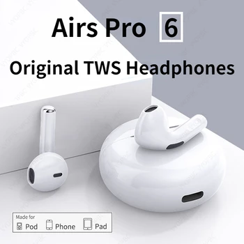 ใหม่ดั้งเดิมมืออาชีพอากาศ 6 TWS เครือข่ายไร้สายหูฟัง Fone บลูทูธ Earphones หยิบไมค์ออก Ipod ในหู Earbuds Earbuds กีฬา Headset สำหรับ Xiaomi