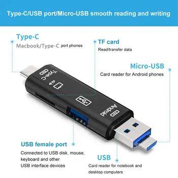 5 ใน 1 OTG ตัวอ่านการ์ดพิมพ์ C&โครพอร์ต USB แฟลชไดร์ฟไปแล้วความเร็วสูง USB2.0 ยู OTG TF/SD การ์ดสำหรับ Android แล็ปท็อปคอมพิวเตอร์ 5 ใน 1 OTG ตัวอ่านการ์ดพิมพ์ C&โครพอร์ต USB แฟลชไดร์ฟไปแล้วความเร็วสูง USB2.0 ยู OTG TF/SD การ์ดสำหรับ Android แล็ปท็อปคอมพิวเตอร์ 1