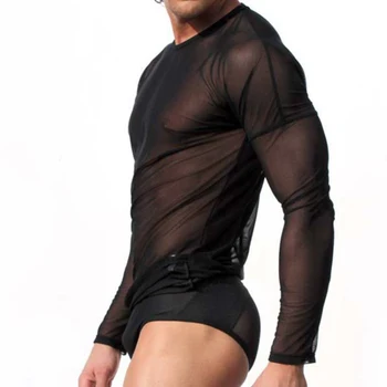 AIIOU Mens Undershirt เซ็กซี่เกย์เสื้อผ้าสายไนลอนโครงร่างความโปร่งแสงแด่ใส่เสื้อนานเสื้อลา Homme เสื้อเชิ้ตกางเกงใน Clubwear AIIOU Mens Undershirt เซ็กซี่เกย์เสื้อผ้าสายไนลอนโครงร่างความโปร่งแสงแด่ใส่เสื้อนานเสื้อลา Homme เสื้อเชิ้ตกางเกงใน Clubwear 1