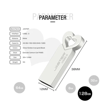 JASTER ความเร็วสูงพอร์ต USB แฟลชไดรฟ์ 64GB น่ารักหัวใจปากกาขับรถ 32GB โรส Gloden เมโมรีสติ้ก(ms)แท้จริงความจุ Pendrive สร้างสรรค์ของขวัญ JASTER ความเร็วสูงพอร์ต USB แฟลชไดรฟ์ 64GB น่ารักหัวใจปากกาขับรถ 32GB โรส Gloden เมโมรีสติ้ก(ms)แท้จริงความจุ Pendrive สร้างสรรค์ของขวัญ 1