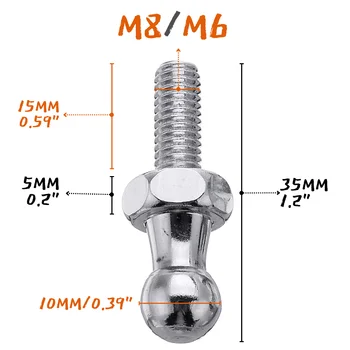 Qty(4)10mm M6 M8 ลูกบอลพ่อหนุ่ฟ้าช่างหัวแก๊สฤดูใบไม้ผลิยสนับสนุนเดินลูกบอลข้อด้านจบลงลองชุดรูปแบบสากล Qty(4)10mm M6 M8 ลูกบอลพ่อหนุ่ฟ้าช่างหัวแก๊สฤดูใบไม้ผลิยสนับสนุนเดินลูกบอลข้อด้านจบลงลองชุดรูปแบบสากล 1