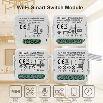 Tuya Wifi ฉลาดแสงสว่างเปลี่ยนมอดูลสนับสนุน 2 ทางความควบคุมโปรแกรควบคุมระยะไกล DIY Breaker 100-240V ทำงานกับอเล็กซ่ากลับบ้านของกูเกิ้ล Tuya Wifi ฉลาดแสงสว่างเปลี่ยนมอดูลสนับสนุน 2 ทางความควบคุมโปรแกรควบคุมระยะไกล DIY Breaker 100-240V ทำงานกับอเล็กซ่ากลับบ้านของกูเกิ้ล 1
