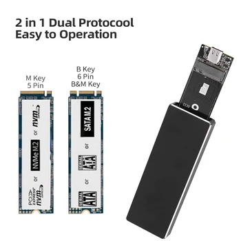 เอ็ม 2 SSD NVMe Enclosure 10Gbps USB3.1 Gen2 สำหรับเอ็ม 2 PCIe NVMe SATA SSD 2230/2242/2260/2280 องเว็บเบราว์เซอร์ภายนอกเอ็ม 2 คดีกับเครื่องมืออ่าน UASP,ทริม เอ็ม 2 SSD NVMe Enclosure 10Gbps USB3.1 Gen2 สำหรับเอ็ม 2 PCIe NVMe SATA SSD 2230/2242/2260/2280 องเว็บเบราว์เซอร์ภายนอกเอ็ม 2 คดีกับเครื่องมืออ่าน UASP,ทริม 1