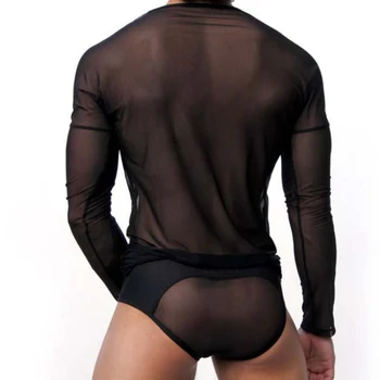AIIOU Mens Undershirt เซ็กซี่เกย์เสื้อผ้าสายไนลอนโครงร่างความโปร่งแสงแด่ใส่เสื้อนานเสื้อลา Homme เสื้อเชิ้ตกางเกงใน Clubwear AIIOU Mens Undershirt เซ็กซี่เกย์เสื้อผ้าสายไนลอนโครงร่างความโปร่งแสงแด่ใส่เสื้อนานเสื้อลา Homme เสื้อเชิ้ตกางเกงใน Clubwear 2