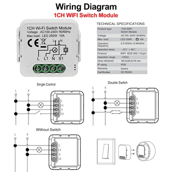 Tuya Wifi ฉลาดแสงสว่างเปลี่ยนมอดูลสนับสนุน 2 ทางความควบคุมโปรแกรควบคุมระยะไกล DIY Breaker 100-240V ทำงานกับอเล็กซ่ากลับบ้านของกูเกิ้ล Tuya Wifi ฉลาดแสงสว่างเปลี่ยนมอดูลสนับสนุน 2 ทางความควบคุมโปรแกรควบคุมระยะไกล DIY Breaker 100-240V ทำงานกับอเล็กซ่ากลับบ้านของกูเกิ้ล 2