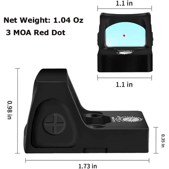 มินิ RMR จุดสีแดงซ่อนขอบเขต Collimator ปืนลั่งน้ำนมละสายตาพอดีกับ 20mm วีเวอร์ล็อกสำหรับ Airsoft ล่า Holographic วยปืนพกขอบเขต มินิ RMR จุดสีแดงซ่อนขอบเขต Collimator ปืนลั่งน้ำนมละสายตาพอดีกับ 20mm วีเวอร์ล็อกสำหรับ Airsoft ล่า Holographic วยปืนพกขอบเขต 2