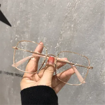 ใหญ่ขนาดตาราง Myopia แว่นสำหรับผู้หญิงคนต่อต้านสีฟ้าแสงคอมพิวเตอร์ Eyeglasses โลหะใบสั่งยา Eyewear 0~-6.0 Diopter ใหญ่ขนาดตาราง Myopia แว่นสำหรับผู้หญิงคนต่อต้านสีฟ้าแสงคอมพิวเตอร์ Eyeglasses โลหะใบสั่งยา Eyewear 0~-6.0 Diopter 2