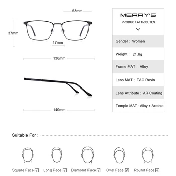 MERRYS ออกแบบความหรูหราไม่ได้แล้วหลอกไทเทเนี่ยม Alloy อร์กระจกสะท้อนความจริงแว่นคน Ultralight ตา Myopia ใบสั่งยา Eyeglasses S2039 MERRYS ออกแบบความหรูหราไม่ได้แล้วหลอกไทเทเนี่ยม Alloy อร์กระจกสะท้อนความจริงแว่นคน Ultralight ตา Myopia ใบสั่งยา Eyeglasses S2039 3