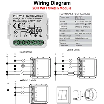 Tuya Wifi ฉลาดแสงสว่างเปลี่ยนมอดูลสนับสนุน 2 ทางความควบคุมโปรแกรควบคุมระยะไกล DIY Breaker 100-240V ทำงานกับอเล็กซ่ากลับบ้านของกูเกิ้ล Tuya Wifi ฉลาดแสงสว่างเปลี่ยนมอดูลสนับสนุน 2 ทางความควบคุมโปรแกรควบคุมระยะไกล DIY Breaker 100-240V ทำงานกับอเล็กซ่ากลับบ้านของกูเกิ้ล 3
