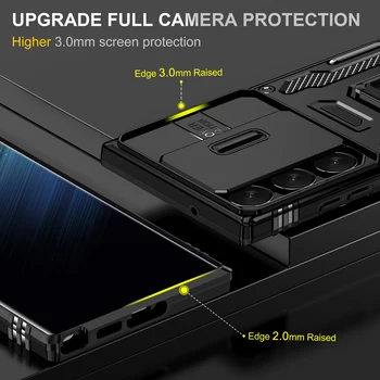 สำหรับ Samsung กาแล็กซี่ S23 Ultra S23+คดีกับแม่เหล็กแหวน Kickstand และกล้องปกปิดกองทัพเกรด Shockproof ปกป้องคดี สำหรับ Samsung กาแล็กซี่ S23 Ultra S23+คดีกับแม่เหล็กแหวน Kickstand และกล้องปกปิดกองทัพเกรด Shockproof ปกป้องคดี 3