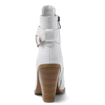 สีดำสีขาวผู้หญิงตะวันตกรองเท้าบูท Faux เครื่องหนังสูงข้อเท้าส้นรองเท้าหักชุ่มอเตอร์ไซด์รองเท้าบูทฤดูใบไม้ร่วงฤดูหนาวรองเท้าบูทคาวบอย สีดำสีขาวผู้หญิงตะวันตกรองเท้าบูท Faux เครื่องหนังสูงข้อเท้าส้นรองเท้าหักชุ่มอเตอร์ไซด์รองเท้าบูทฤดูใบไม้ร่วงฤดูหนาวรองเท้าบูทคาวบอย 3