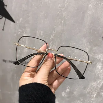 ใหญ่ขนาดตาราง Myopia แว่นสำหรับผู้หญิงคนต่อต้านสีฟ้าแสงคอมพิวเตอร์ Eyeglasses โลหะใบสั่งยา Eyewear 0~-6.0 Diopter ใหญ่ขนาดตาราง Myopia แว่นสำหรับผู้หญิงคนต่อต้านสีฟ้าแสงคอมพิวเตอร์ Eyeglasses โลหะใบสั่งยา Eyewear 0~-6.0 Diopter 3