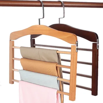 Hangers สำหรับเสื้อกางเกงในตู้เสื้อผ้าไม้ Trouser กางเกงยีนส์ผ้าพันคอจัดการห้องเก็บขอ Perchas เหนือ La Ropa 4 เลเยอร์หลายกางเกงไม้แขว Hangers สำหรับเสื้อกางเกงในตู้เสื้อผ้าไม้ Trouser กางเกงยีนส์ผ้าพันคอจัดการห้องเก็บขอ Perchas เหนือ La Ropa 4 เลเยอร์หลายกางเกงไม้แขว 4