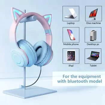 QearFun ไล่ระดับสีชมพูหูแมวใส่หูฟังอยู่กับหยิบไมค์ออกสำหรับ Kawaii สาวลูกโทรศัพท์ MP3,HiFi เสียงสเตริโอ(stereo)เพลงมีแสงไร้สาย Earphones QearFun ไล่ระดับสีชมพูหูแมวใส่หูฟังอยู่กับหยิบไมค์ออกสำหรับ Kawaii สาวลูกโทรศัพท์ MP3,HiFi เสียงสเตริโอ(stereo)เพลงมีแสงไร้สาย Earphones 4