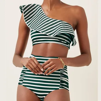 Striped พิมพ์ Ruffle แยกกันเข้าไปในชุด....สองชิ้นส่วน Tankini ผู้หญิงว่ายน้ำเหมาะกับโครงรูปสามเหลี่ยมชุดบิกินี่กันสุดเซ็กซี่ Swimwear Patchwork Striped พิมพ์ Ruffle แยกกันเข้าไปในชุด....สองชิ้นส่วน Tankini ผู้หญิงว่ายน้ำเหมาะกับโครงรูปสามเหลี่ยมชุดบิกินี่กันสุดเซ็กซี่ Swimwear Patchwork 4