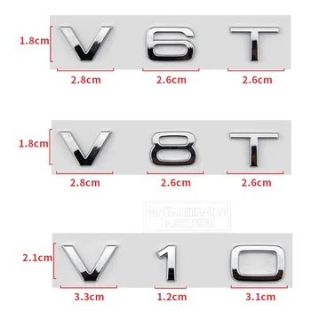 2x จดหมายจำนวน Emblem V6T V8T V10 รถ Styling Fender ด้านท้ายรถด้านหลังเครื่องสัญญลักษณ์หยิบสติ๊กเกอร์สำหรับออดี้ A4L A5 A6L A7 A8L TT RS7 SQ5 2x จดหมายจำนวน Emblem V6T V8T V10 รถ Styling Fender ด้านท้ายรถด้านหลังเครื่องสัญญลักษณ์หยิบสติ๊กเกอร์สำหรับออดี้ A4L A5 A6L A7 A8L TT RS7 SQ5 5