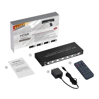 HDMI2.1 Switcher 4 ใน 1 ออกเสียง Extractor Dolby Atmos 7.1 บนระบเสียงวิดีโอเมทริกซ์ 4x2 องตัวแบ่สำหรับ 4K120Hz 8K60HZ PS5 เอ็กซ์บ็อกซ์เด็กผู้ชาย X 8K ทีวี HDMI2.1 Switcher 4 ใน 1 ออกเสียง Extractor Dolby Atmos 7.1 บนระบเสียงวิดีโอเมทริกซ์ 4x2 องตัวแบ่สำหรับ 4K120Hz 8K60HZ PS5 เอ็กซ์บ็อกซ์เด็กผู้ชาย X 8K ทีวี 5