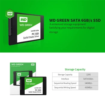 ตะวันตกดิจิตอล 2TB 1TB 480GB 240GB WD สีเขียวนภายในพิวเตอร์ 2.5