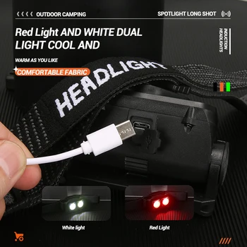 สุดยอดแสงสว่างนำ Headlamp แบบเคลื่อนย้ายได้ COB ตัวตรวจจับ HeadLight กับ 18650 แบตเตอรี่พอร์ต USB Name หัวไฟฉายสำหรับตกปลาไปตั้งแคมป์ สุดยอดแสงสว่างนำ Headlamp แบบเคลื่อนย้ายได้ COB ตัวตรวจจับ HeadLight กับ 18650 แบตเตอรี่พอร์ต USB Name หัวไฟฉายสำหรับตกปลาไปตั้งแคมป์ 5
